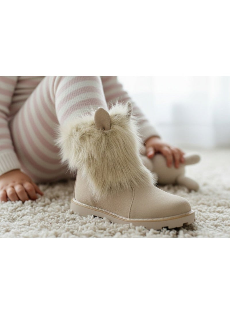 Children's boots with fur collar - Image 1